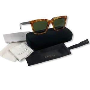 GUCCI SHINY LIGHT HAVANA Square Core SUNGLASSES
